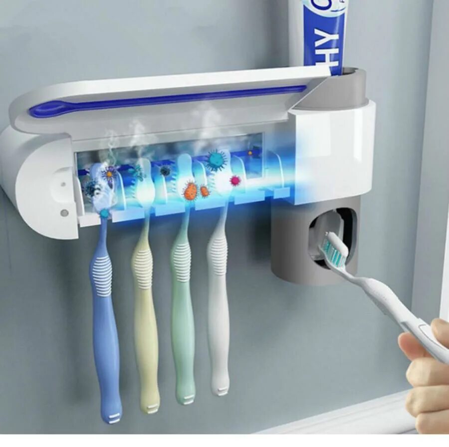 Паста купить щетка. Дезинфицирующий держатель для зубных щеток Ultraviolet Toothbrush Sterilizer. Диспенсер для зубной пасты. Диспенсер 3 в 1 диспенсер, держатель и УФ стерилизатор зубных щеток.. Стерилизатор UV зубных щеток.