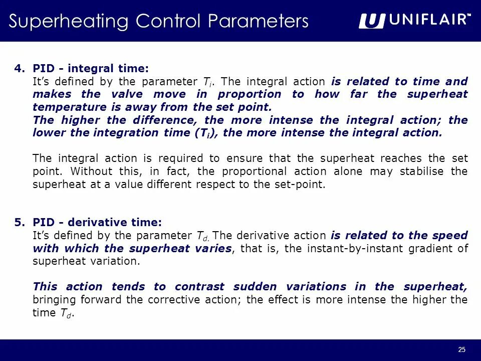 Control parameters