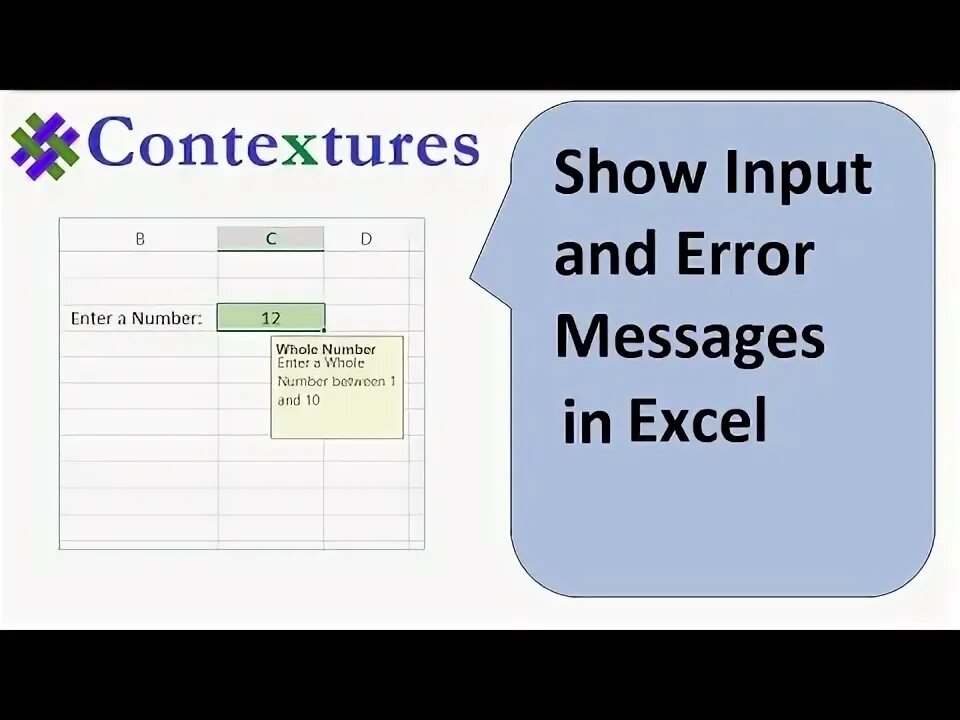 Input message excel. Show inputs