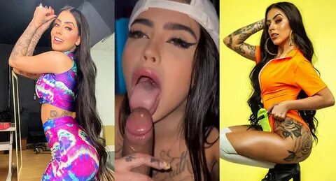 Mc Mirella safada se exibindo com a piroca na boca.