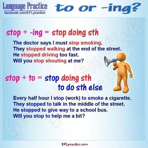 Forget ing form. Stop ing или to. stop to stop ing. после stop to или ing. stop to do stop doing разница.