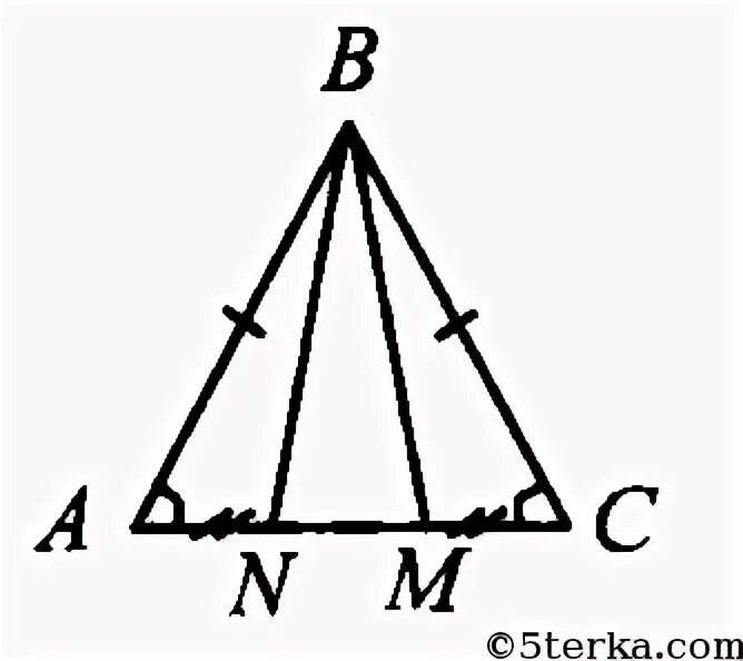 Abc равнобедренный ab bc a c. На основании вс равнобедренного треугольника АВС отмечены точки м. На основании вс равнобедренного треугольника АВС отмечены. Равнобедренный треугольник с основанием BC. На основании BC равнобедренного треугольника ABC отмечены точки m и n так.