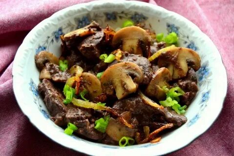 Печень говяжья с грибами рецепты