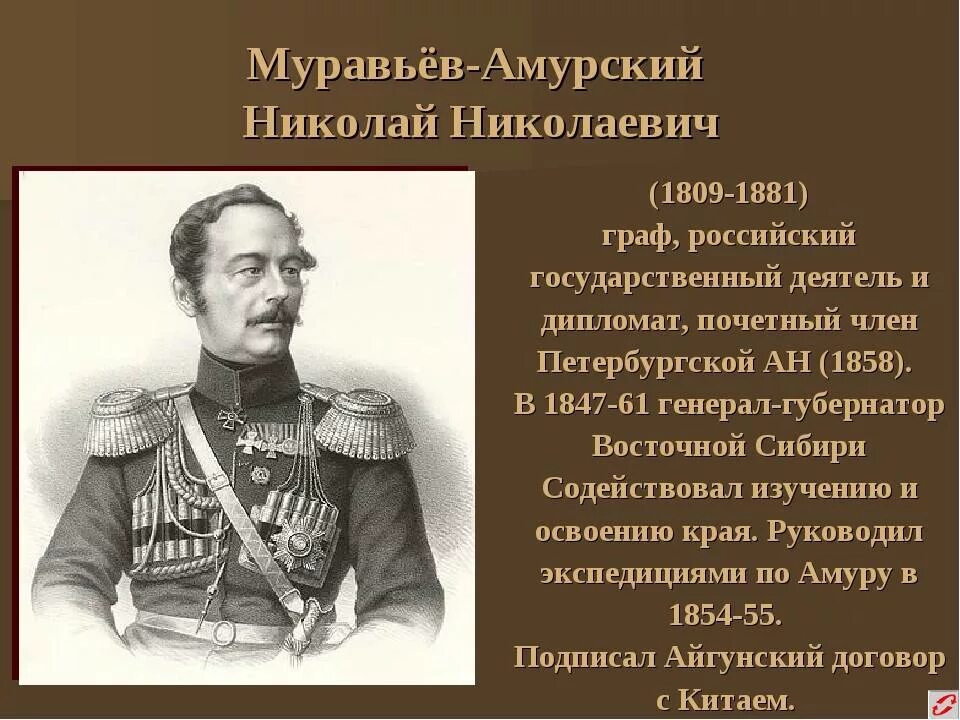 Знаменитые графы россии. Муравьев Амурский губернатор Восточной Сибири.