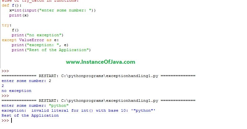 Print exception