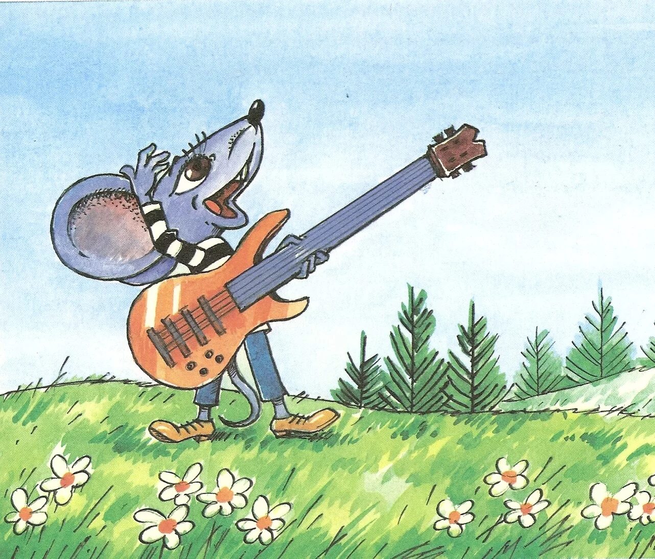 Кто исполняет песню в мультфильме. Песенка мышонка. М/Ф песенка мышонка. Мышонок с гитарой.