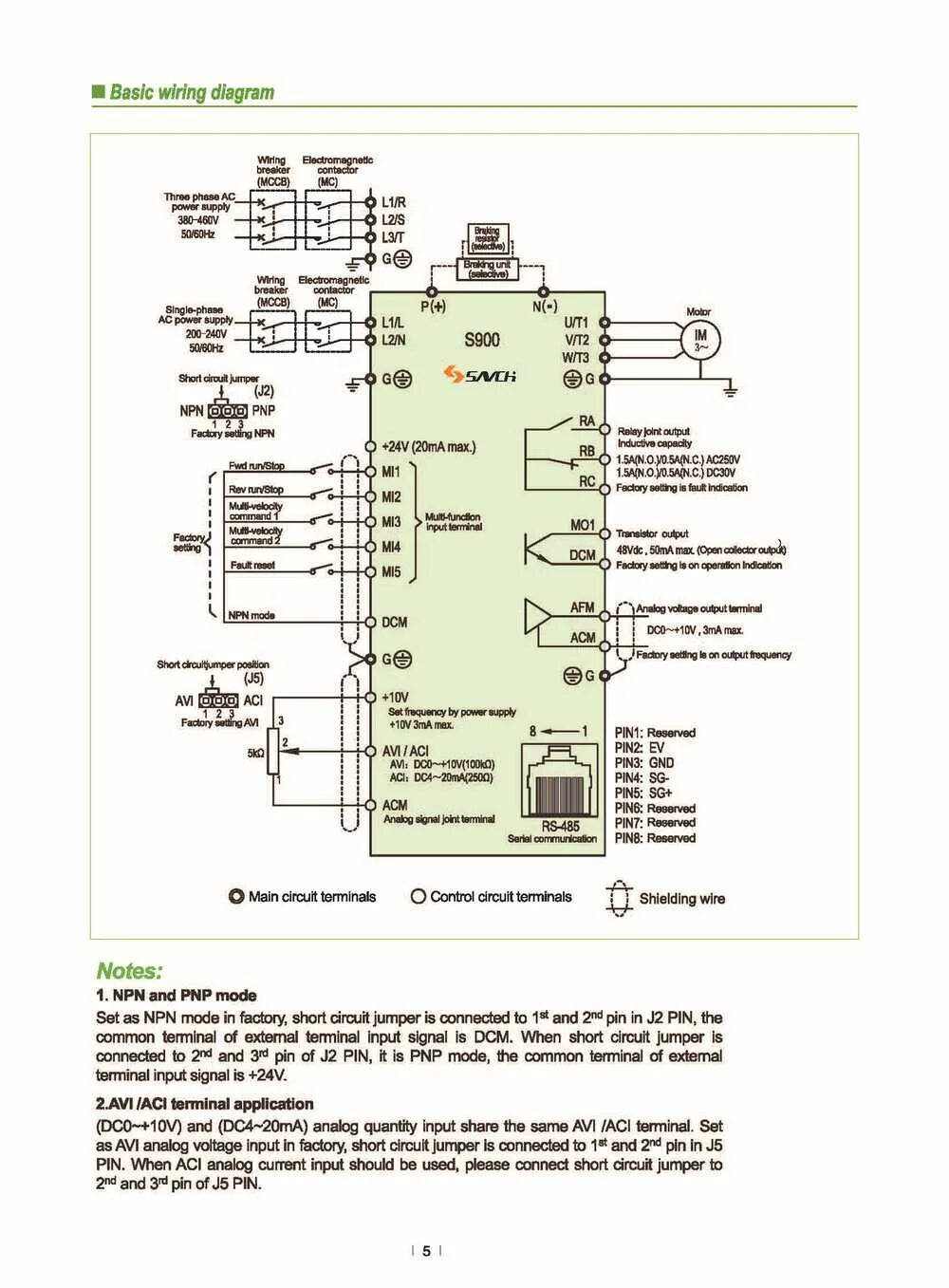 Forward and Reverse with VFD. Input terminal