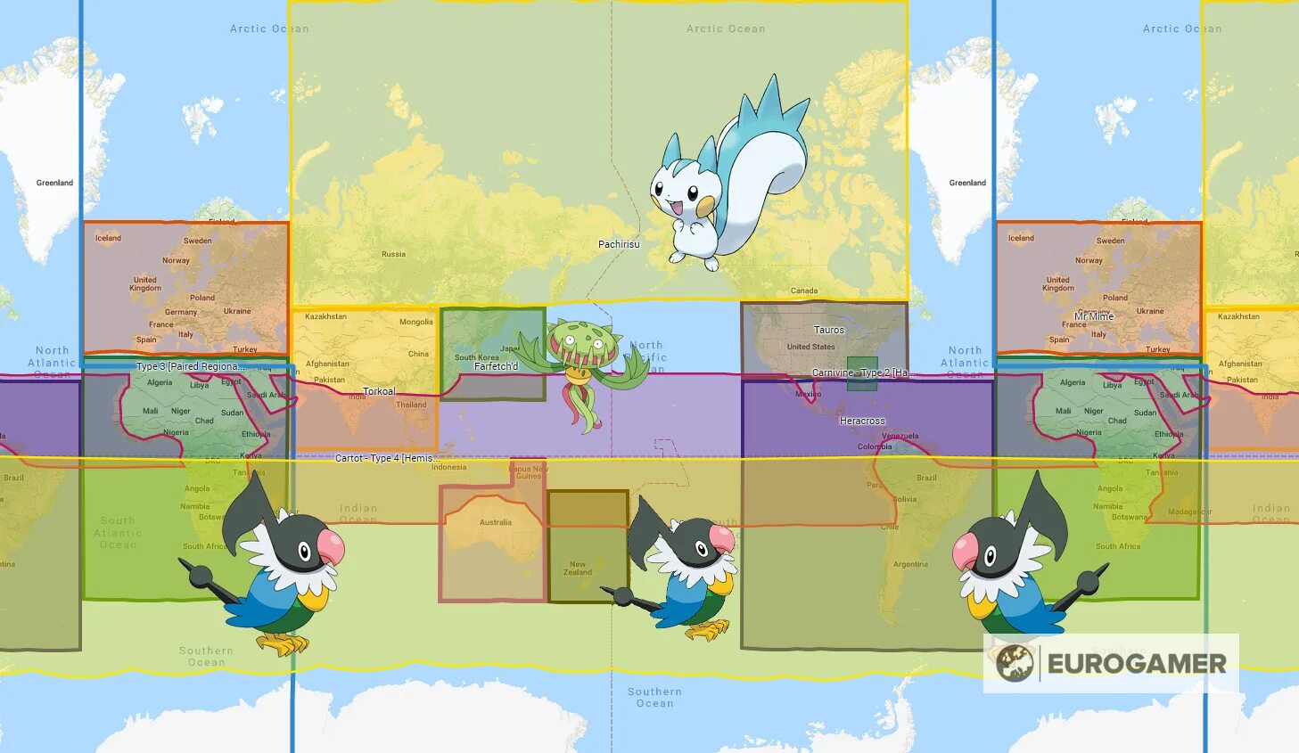 Покемон го где. Карта региональных покемонов. Покемон го карта. Покемон Pachirisu.