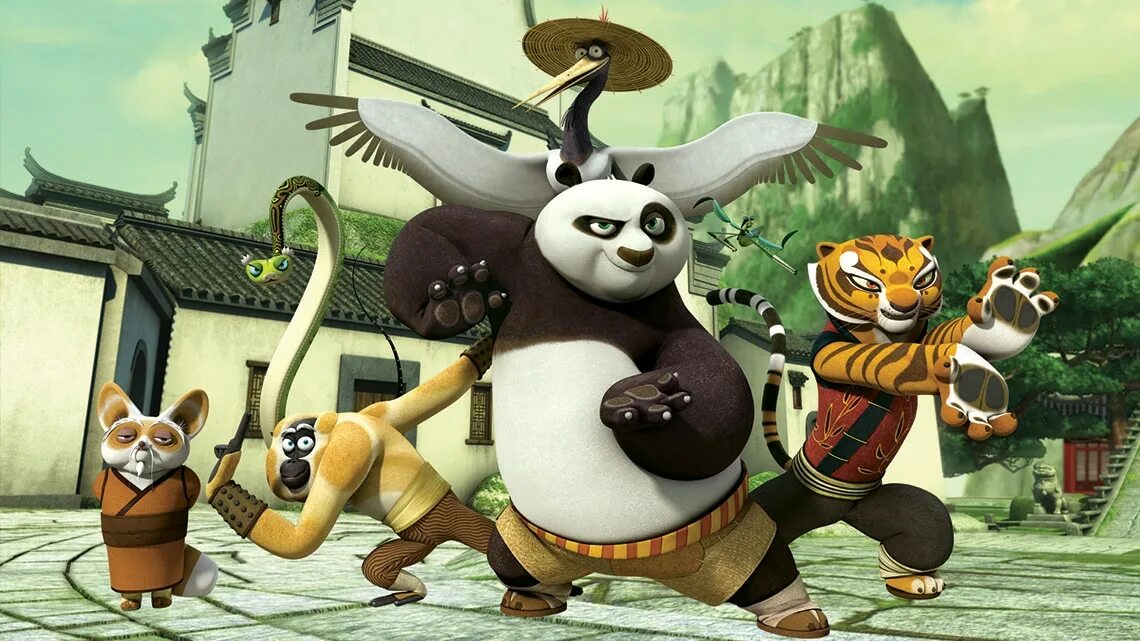 Кунг фу Панда 1. Кунг-фу Панда неистовая пятёрка. Главные герои кунг фу панда