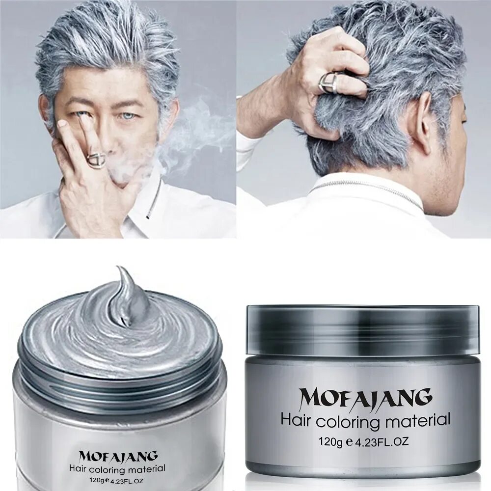 Mofajang hair Color Wax Silver. Mofajang воск для волос 120g. Серебристая краска для волос мужская. Цвет седины для волос для мужчин. Купить краску от седины