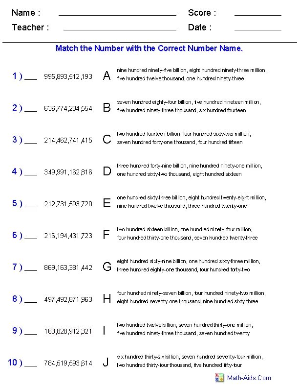 Write the number names. Match numbers with number names. twelve thousand seven hundred eighty. one thousand eight hundred seventy nine. five hundred seventy four.