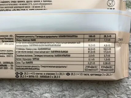 Шоколад бжу