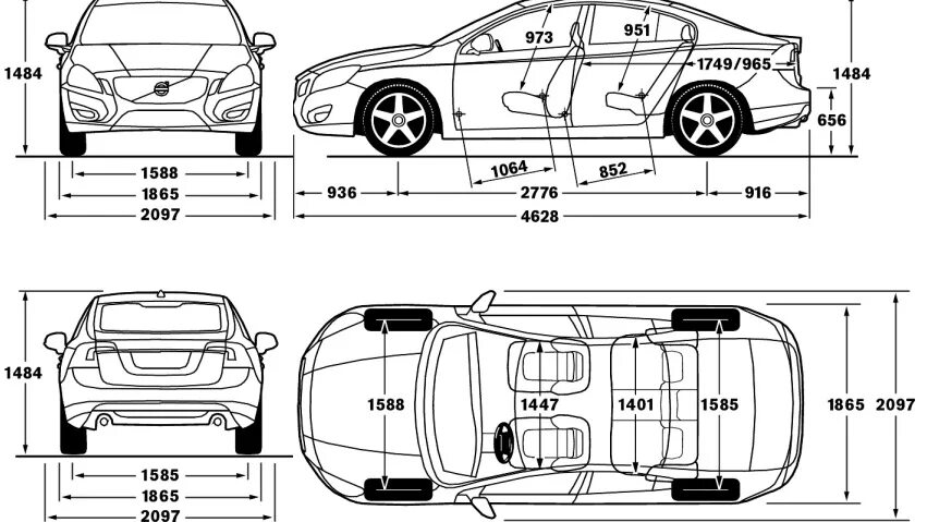 Размер volvo s80. Вольво с60 габариты. Вольво v60 габариты. Габариты Вольво в50. Volvo v60 Размеры.