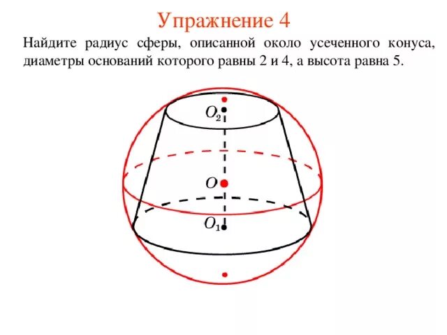 В шар вписан конус основания 10. Шар описанный около усеченного конуса. Сфера вписанная в усеченный конус. Описанный шар около усечённый конус. Радиус сферы описанной около конуса.