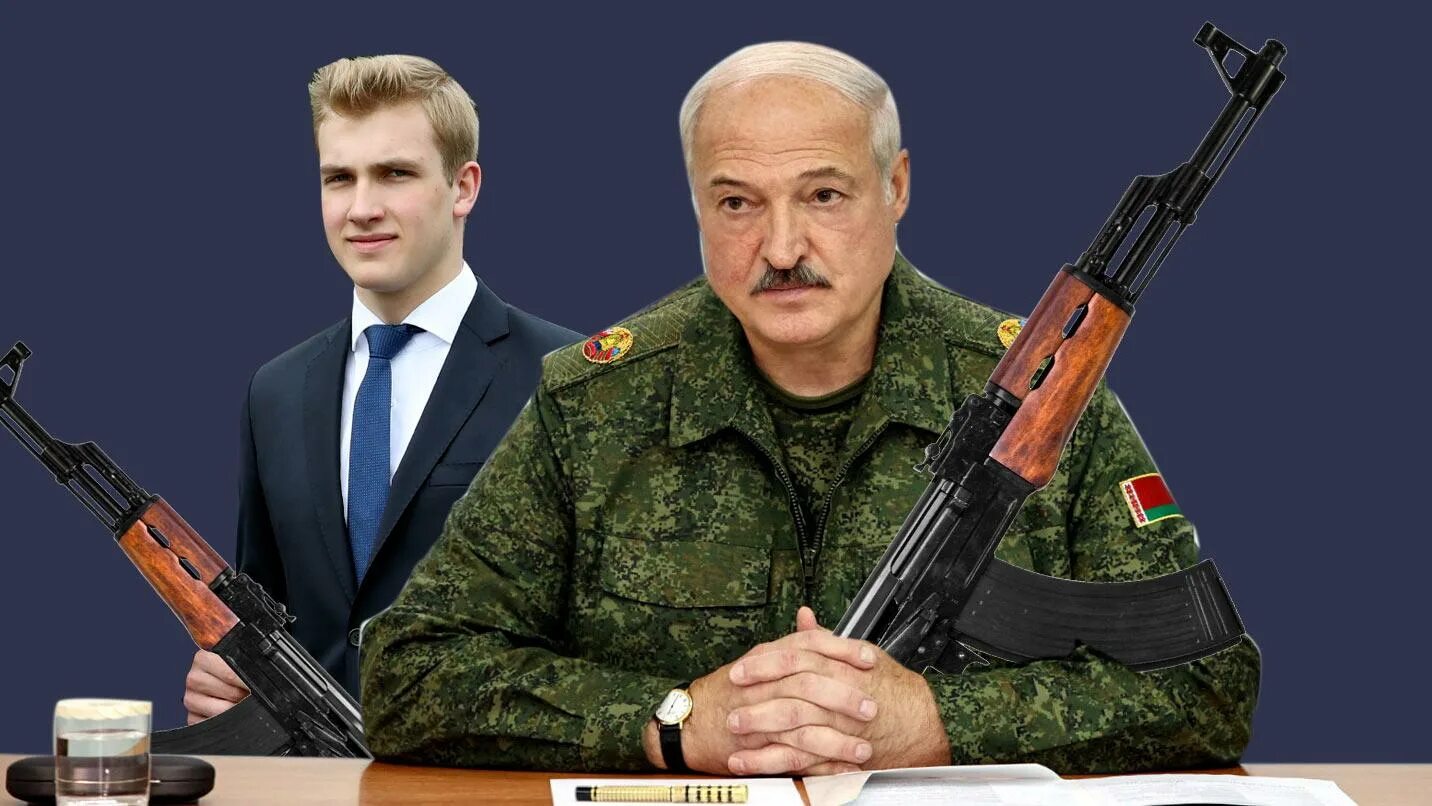 Батька у нас крутой слушать. Лукашенко с АК 47.