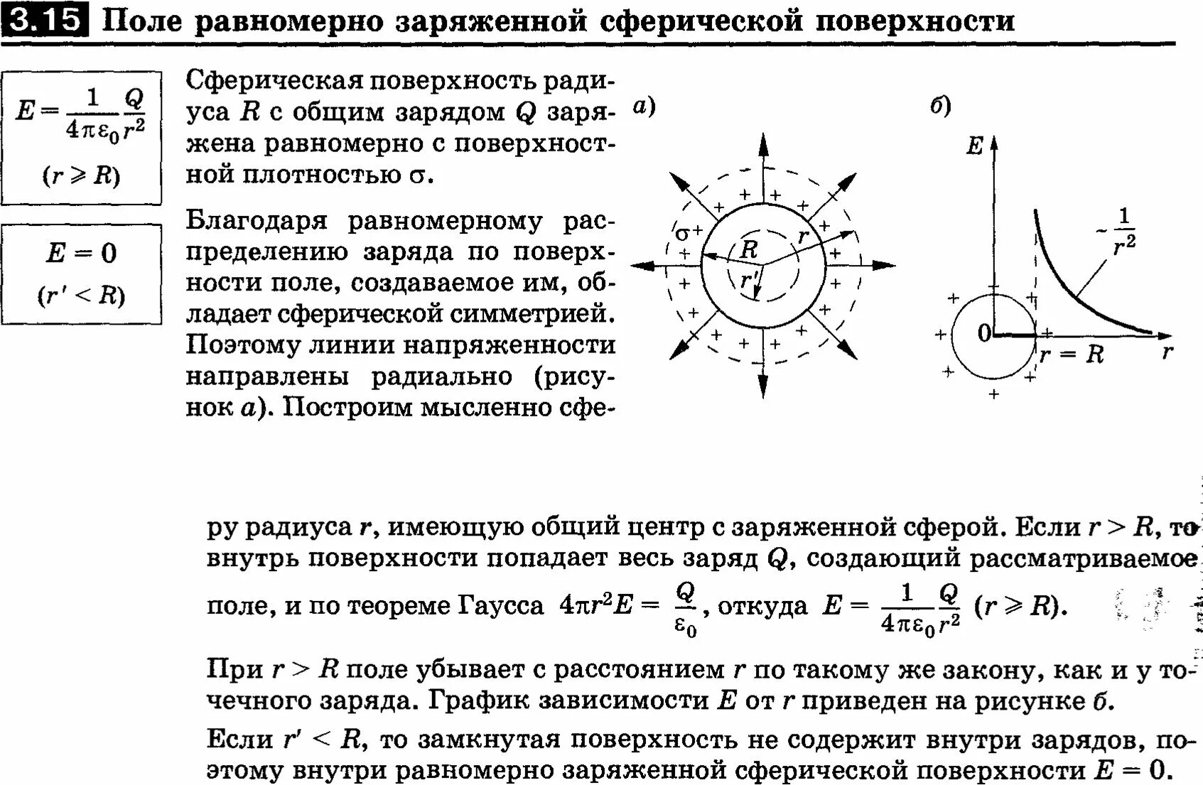 Определите заряд сферы если потенциал. Поле равномерно заряженного по объему шара. Расчет электрического поля равномерно заряженной сферы. Электрическое поле равномерно заряженной по поверхности сферы. Поле точечного заряда. Поле равномерно заряженной сферы.