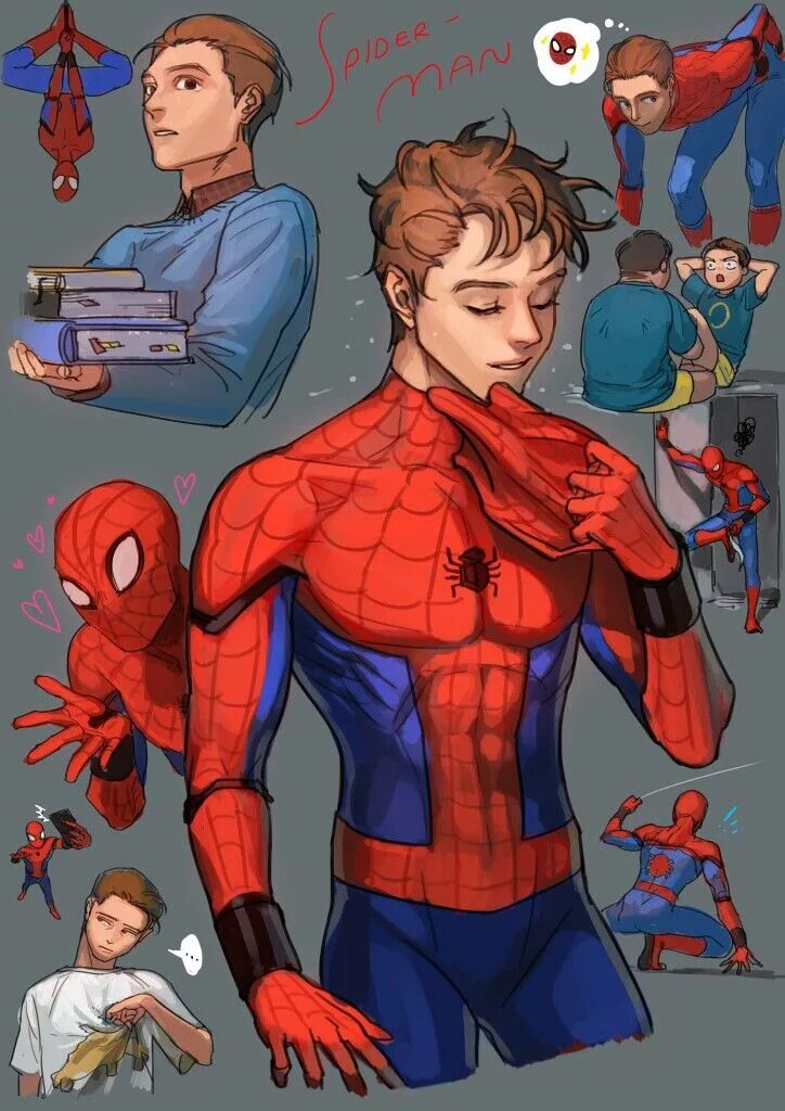 Peter parker x peter parker. Питер Паркер человек паук. Питер Паркер и Питер Паркер и Питер Паркер. Комикс человек паук том Холланд. Питер Паркер том Холланд арт.