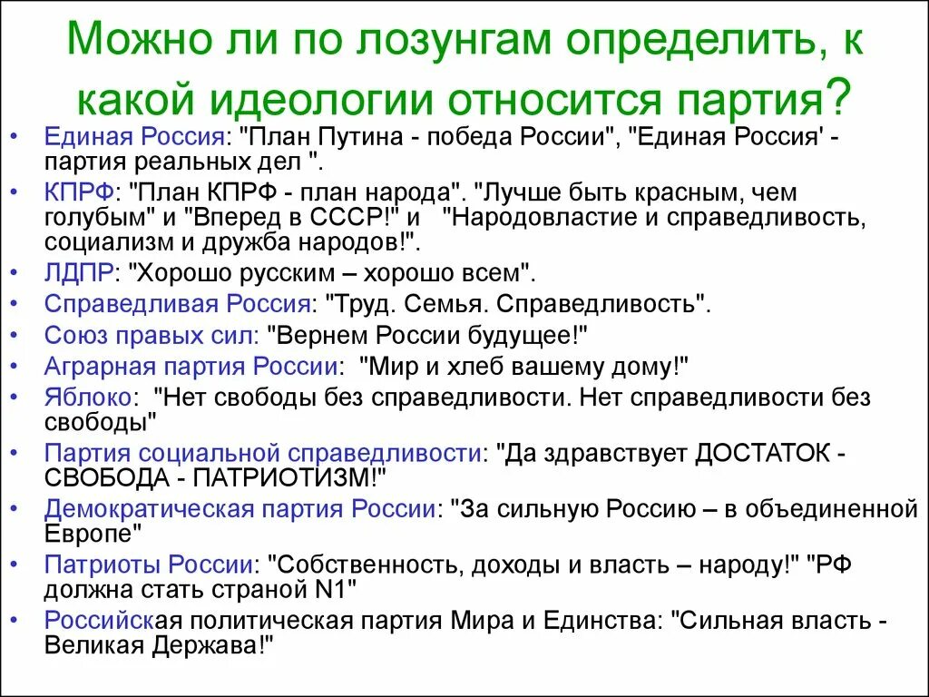 Какой партии относится россия. Партийная идеология Единой России. Единая Россия какая партия по идеологии. Илецлогич партии Единая Россия. Политическая идеология партии Единая Россия.