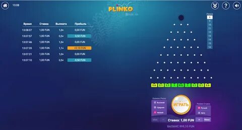 Плинко (Plinko) играть на реальные деньги онлайн