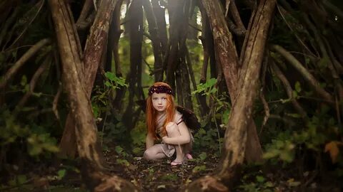 Wallpaper Redhead, Desktop, Trees, Dress, Cute, Background, White, Forest, Weari