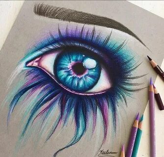 Нарисовать цветные глаза