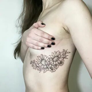 Sunflower Tattoos, Sunflower Tattoo Design, Side Boob Tattoo, Side Tatt...