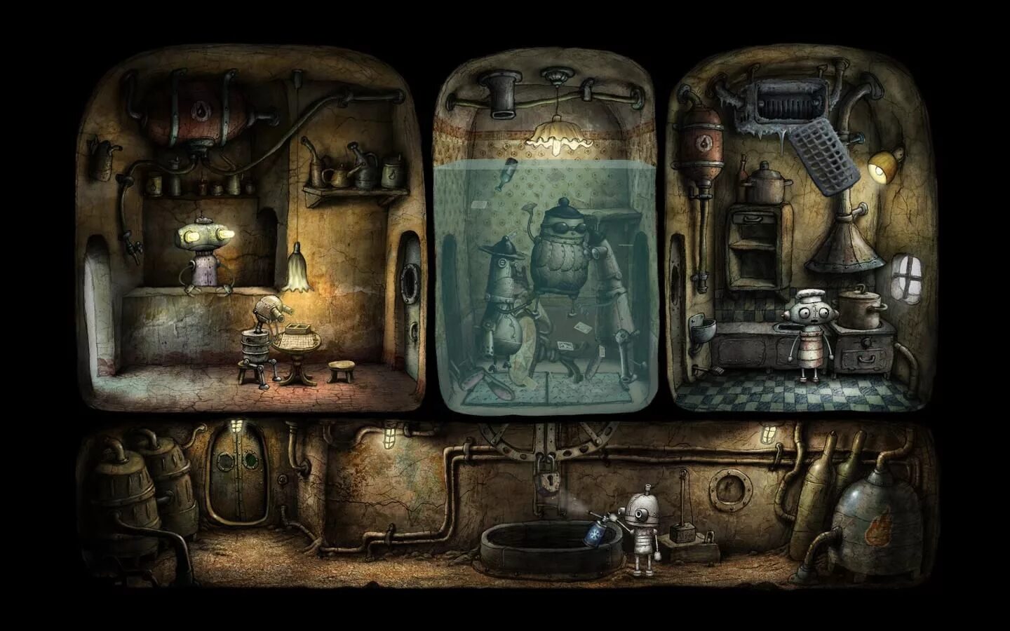 Машинариум концовка. Аманита десинг машинариум 2. Machinarium персонажи. Machinarium головоломки. Machinarium floex.