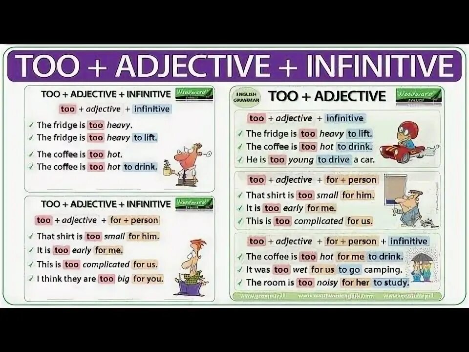 Too adjective. Инфинитив too enough. Adjective to Infinitive. Too adjective Infinitive  примеры. Adjective enough