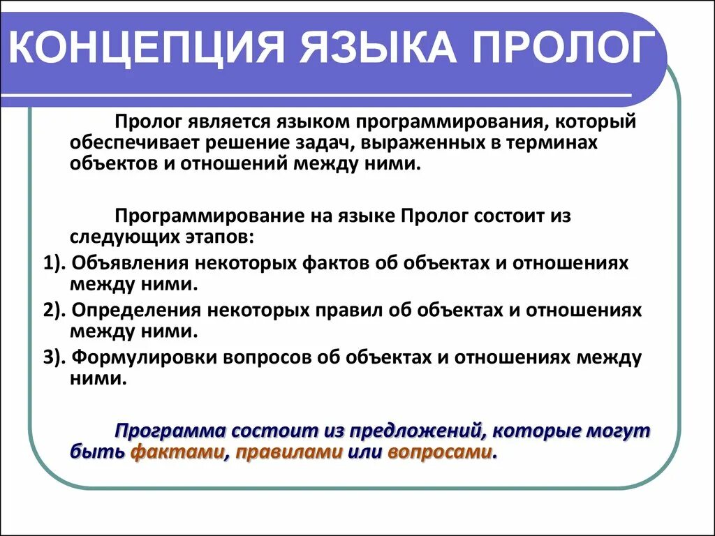 Пролог задачи. Пролог задачи
