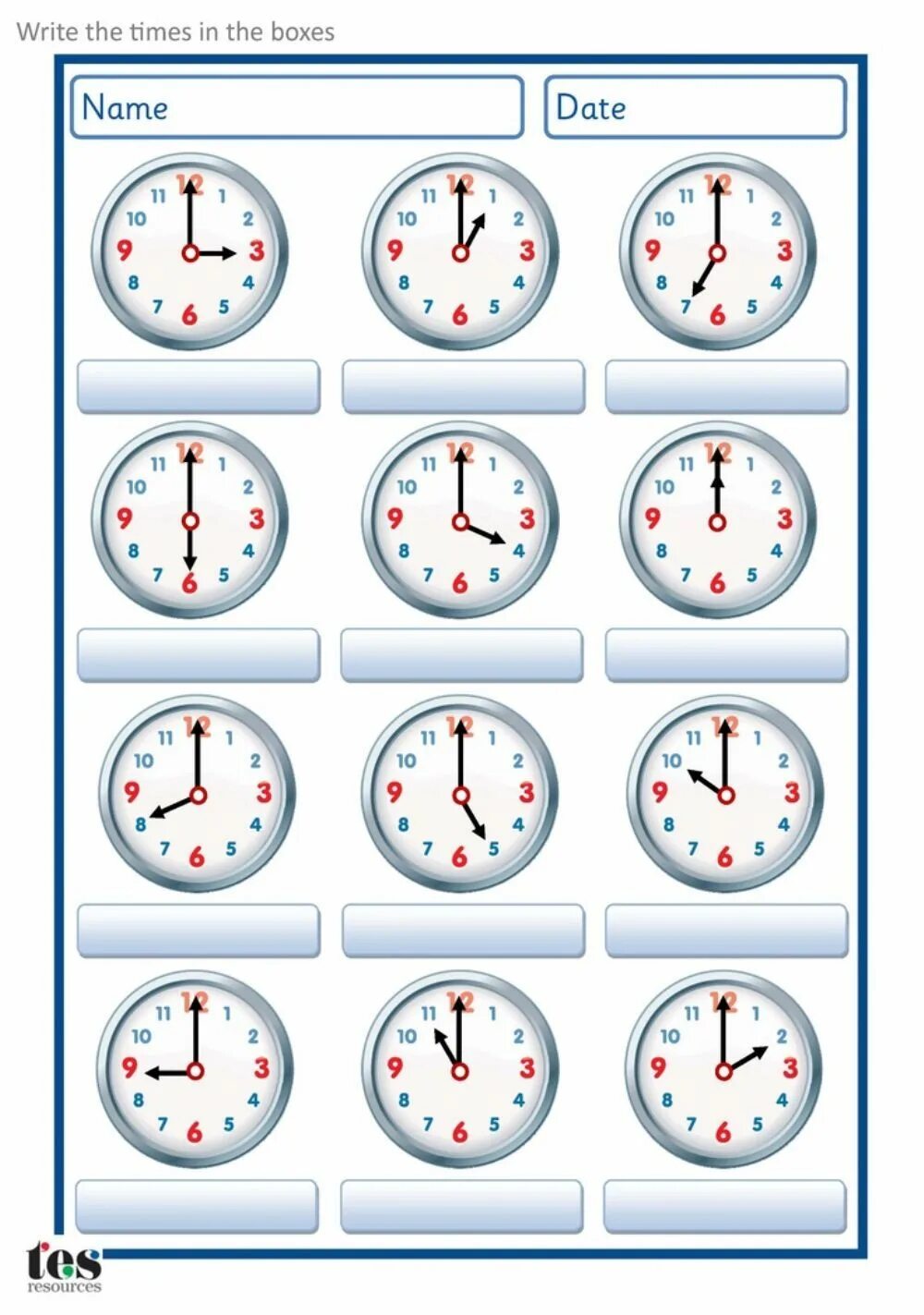 Write the correct time