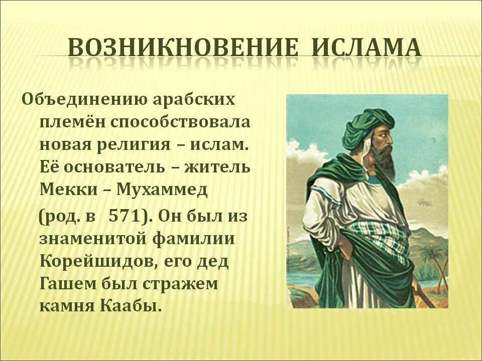 Возникновение ислама однкнр. Возникновение Ислама. История возникновения Ислама. Становление Ислама.