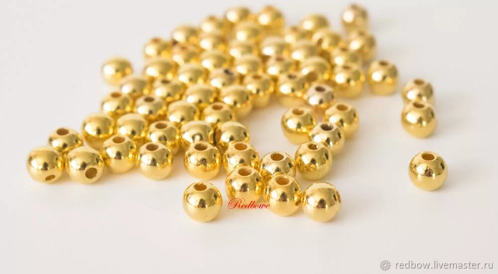 Бусинки zori 6mm (004593). Золотые Бусины. Бусина из золота. Золотая бусинка