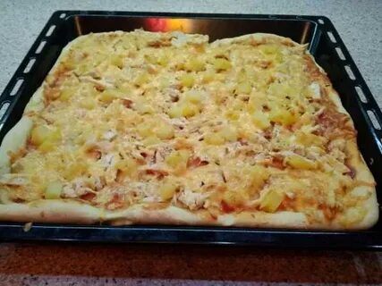 Пицца с ананасами слоеное тесто