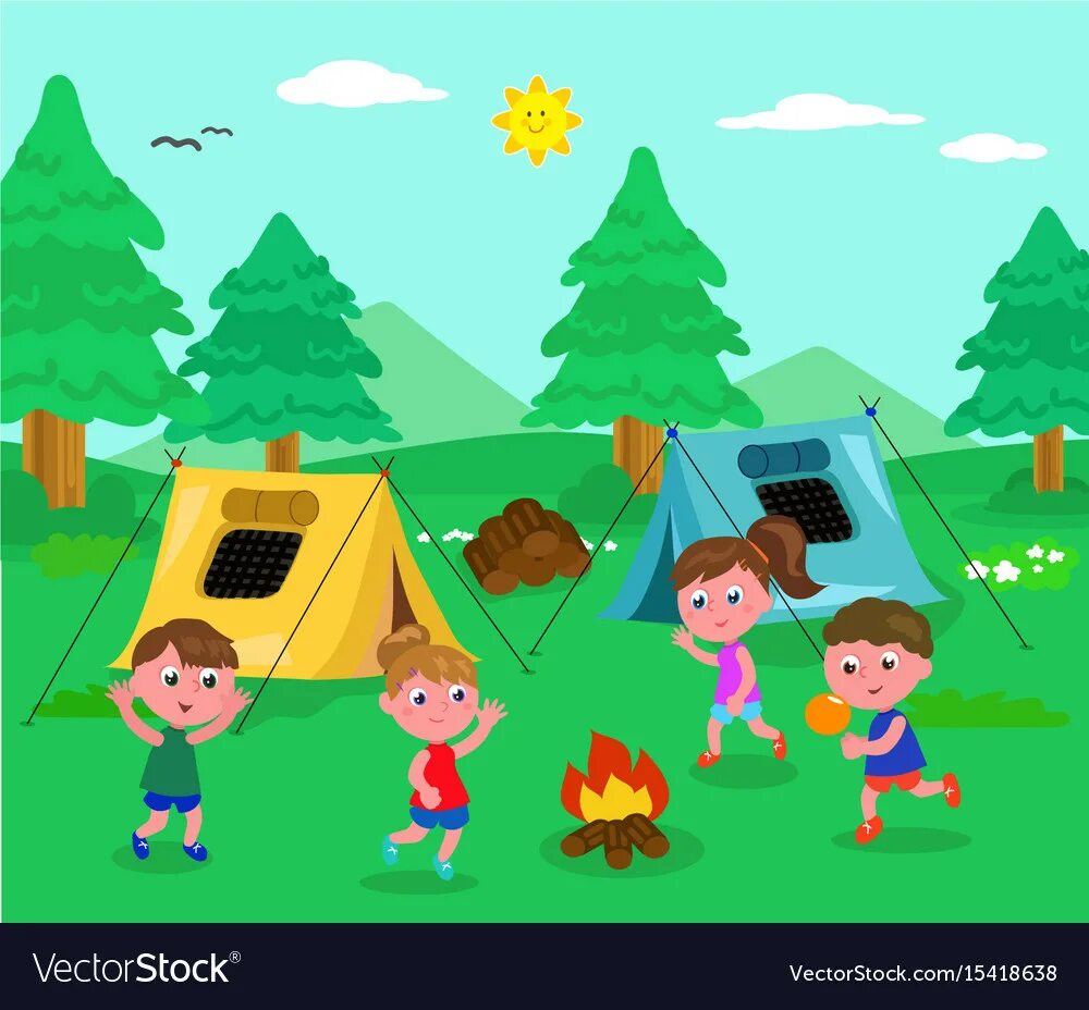 Camping for kids. Летний лагерь вектор. Детский лагерь вектор. Camp иллюстрация. Дети лагерь вектор.