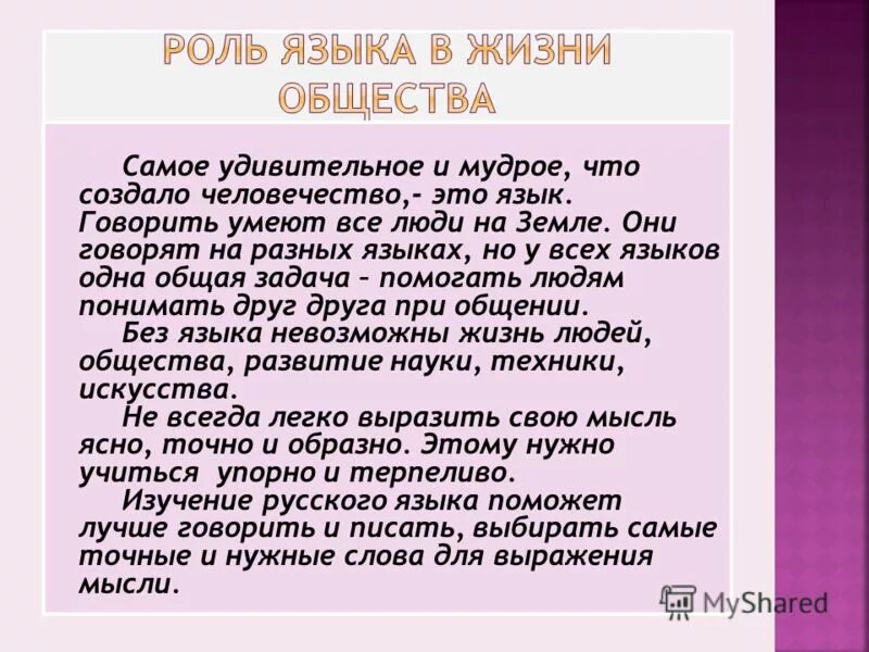 Размышление о родном языке