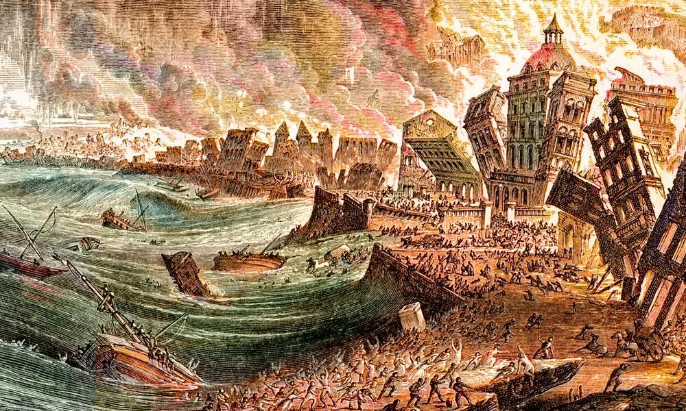 Лиссабонское землетрясение 1 ноября 1755. Лиссабонское землетрясение 1755. лиссабонское землетрясение 1 ноября 1755 года. лиссабон (португалия), 1 ноября 1755 года. великое лиссабонское землетрясение.