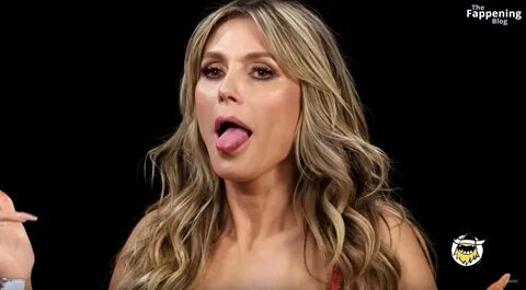 Heidi Klum Strips Down to Her Red Bra on Hot Ones (62 Pics + Video) .