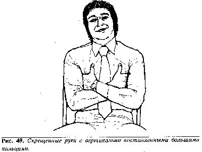 Закрытая поза руки скрещены