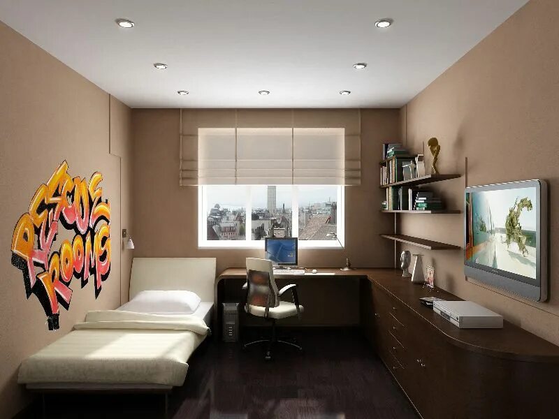 Encantada com essa inspiração de quarto para hóspedes ou p/ uma pesso. Decoração