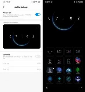 Часы на экране телефона xiaomi