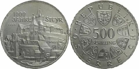 Österreich 500 Schilling 1980 1000 Jahre Steyer VF-EF.