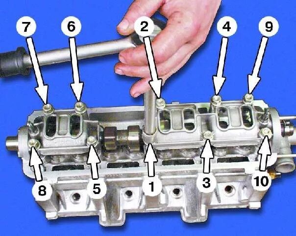 Затяжка гбц ваз 2110 8 клапанов. Протяжка ГБЦ ВАЗ 2109. Протяжка болтов ГБЦ ВАЗ 2108-09. Порядок протяжки распредвала ВАЗ 2108. Протяжка головки ВАЗ 2109.