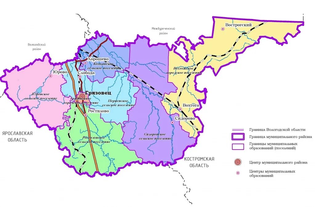 Муниципальное образование вологодский район. Карта Грязовецкого района Вологодской области. Границы Грязовецкого района Вологодской области. Карта Грязовецкого района Вологодской обл.. Карта Грязовецкого района с деревнями Вологодской области.