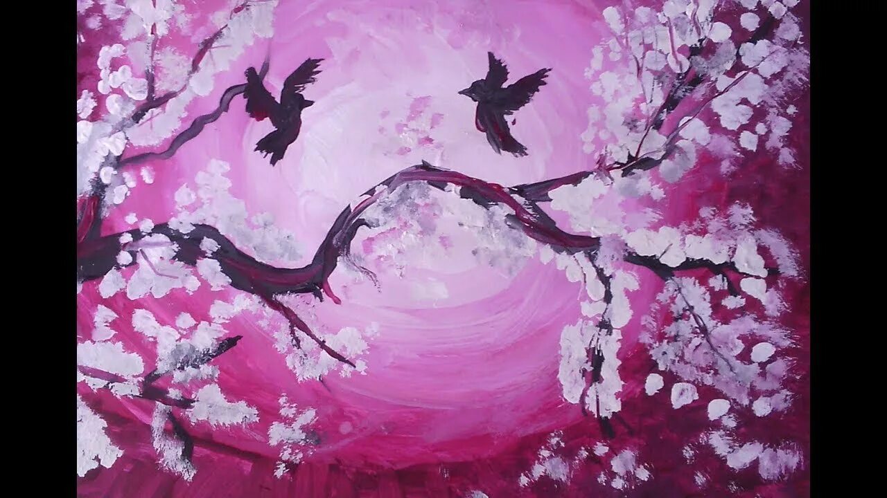 Изо сакура. Сакура рисунок. Рисование цветущей Сакуры. Сакура рисунок красками. Сакура гуашью.