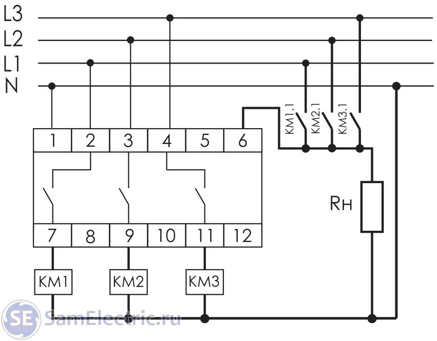 ПЭФ-301 переключатель фаз схема. Схема подключения 3 фазного реле тока. Автоматический переключатель фаз ПЭФ-301 схема подключения. Переключатель фаз на 2 контакторах схема.