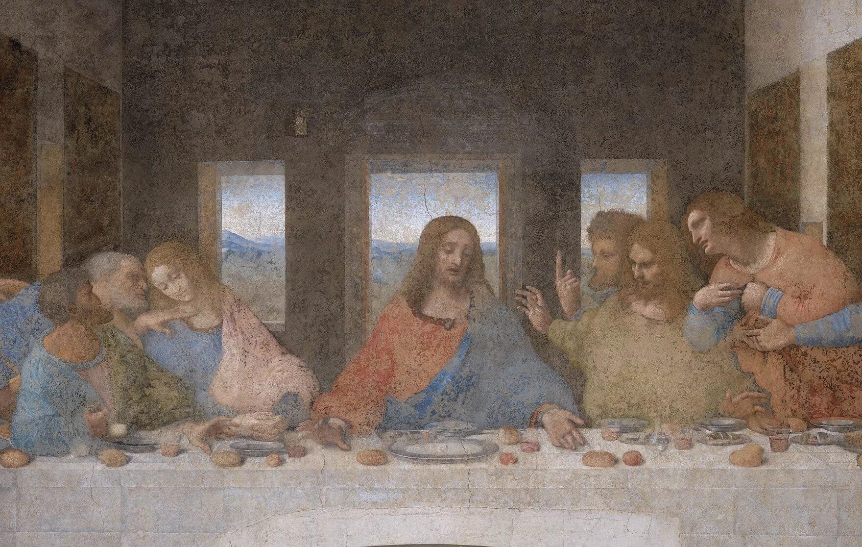 Тайна вечери картина. Фреска да Винчи Тайная вечеря. Тайной вечери Леонардо да Винчи. Санта-Мария-делле-Грацие Тайная вечеря. Леонардо да Винчи «Тайная вечеря» 1495–1498..