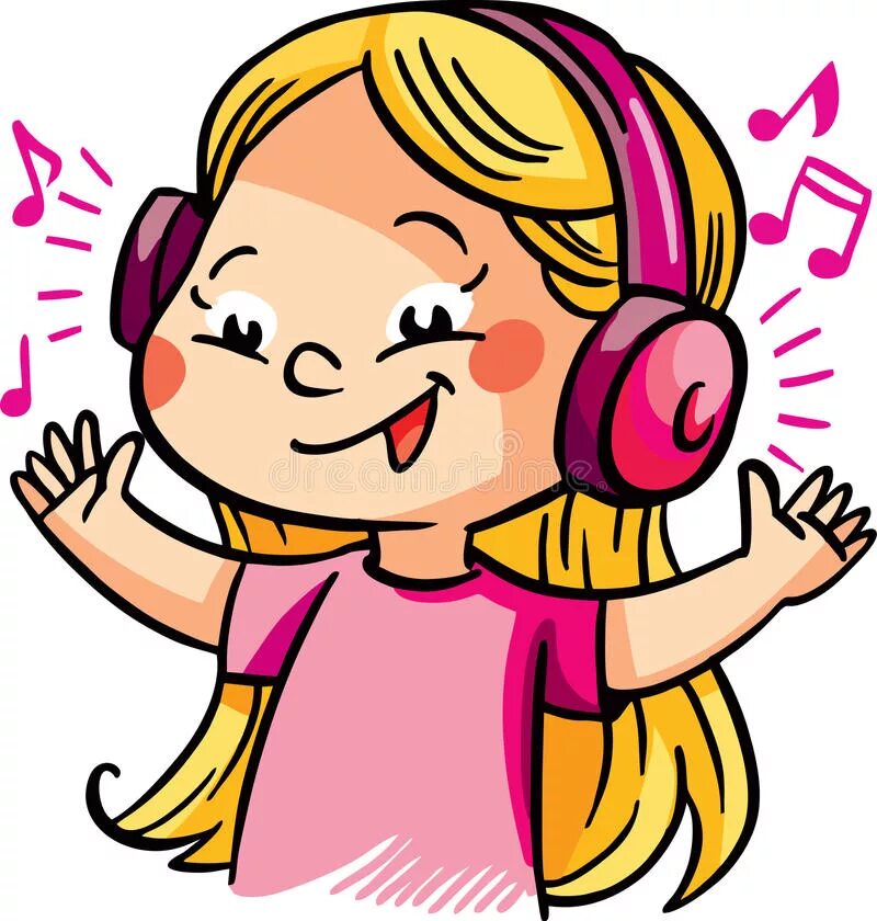 She is listening music