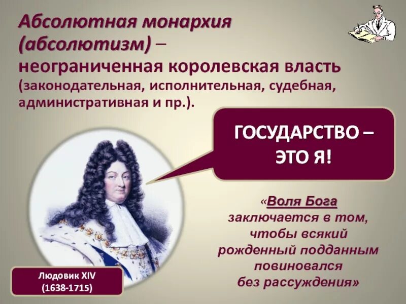 Составляющие абсолютизма