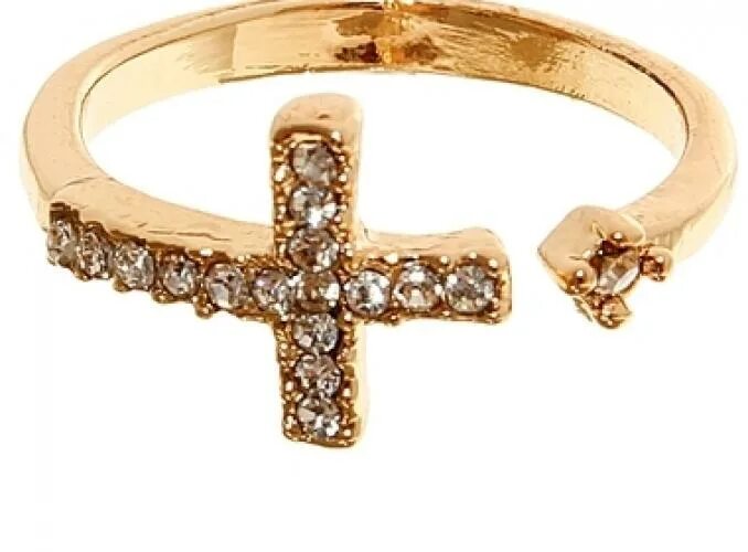 кольцо с крестом женское