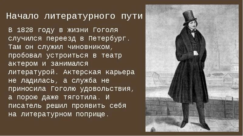Начало литературного пути Гоголя. Жизнь Гоголя в Петербурге. Гоголь в начале литературного пути в Петербурге. Гоголь начало творческого пути.